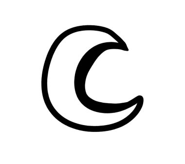 Digital illustration of a moon doodle