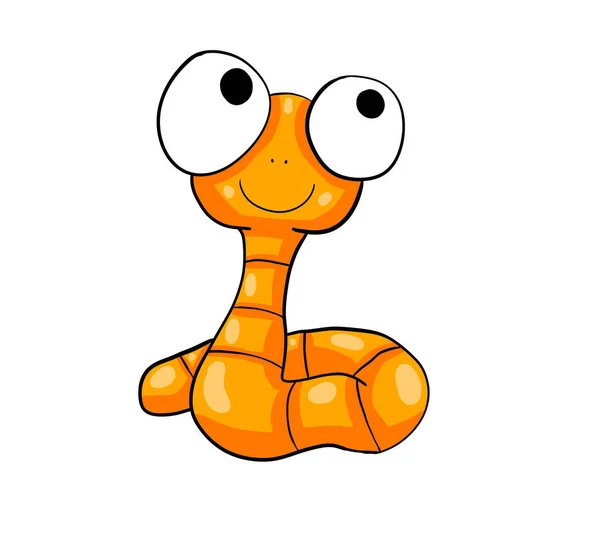 Digital Illustration Happy Worm — Stockfoto