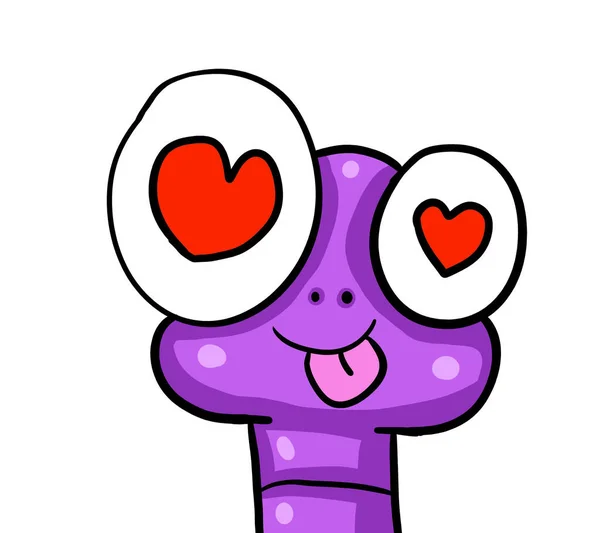 Digital illustration of a happy worm