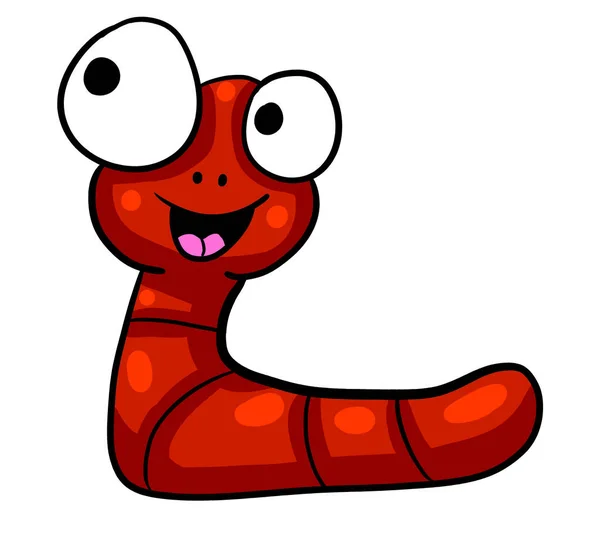 Digital Illustration Happy Worm — Photo