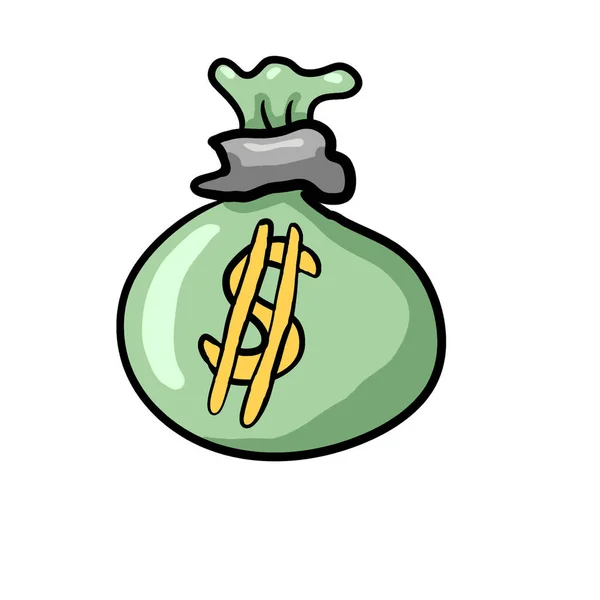 Digital Illustration Money Bag — Stockfoto