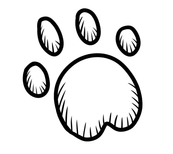 Digital Illustration Paw Print Doodle — ストック写真