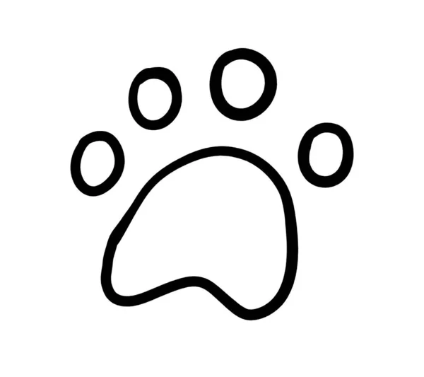 Digital Illustration Paw Print Doodle — Zdjęcie stockowe