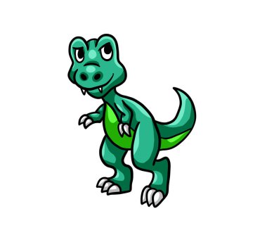 Digital illustration of a cute baby T Rex