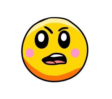 Digital illustration of a cartoon emoticon