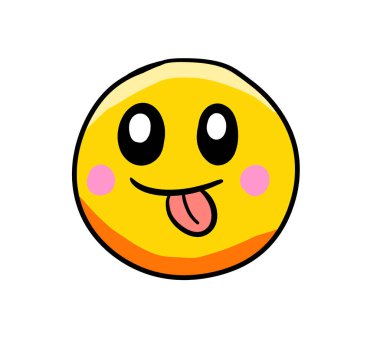 Digital illustration of a cartoon emoticon