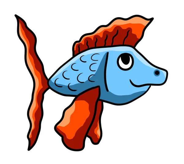 Digital Illustration Happy Fish — Stock Photo, Image