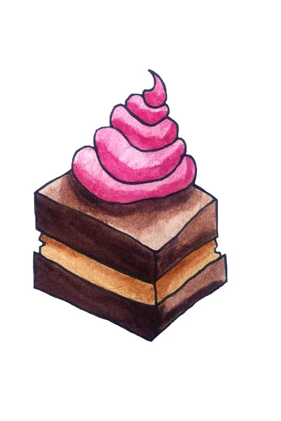 Handmade Illustration Cake — 스톡 사진