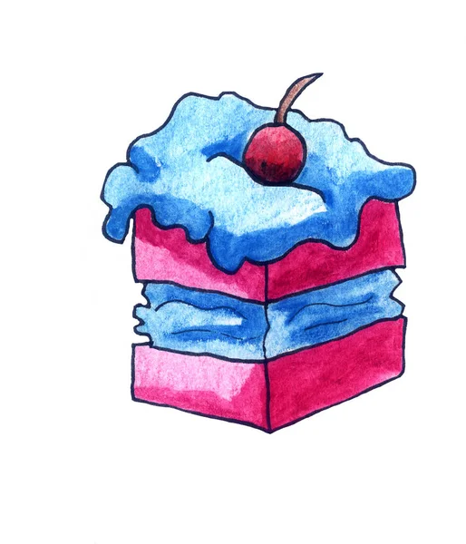 Handmade Illustration Cake — Stockfoto