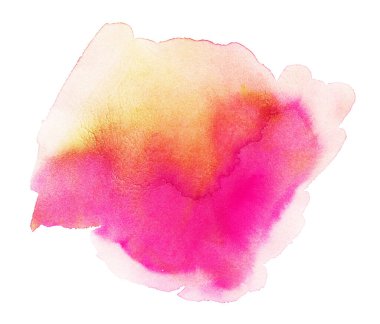 Handmade illustration of pink watercolor