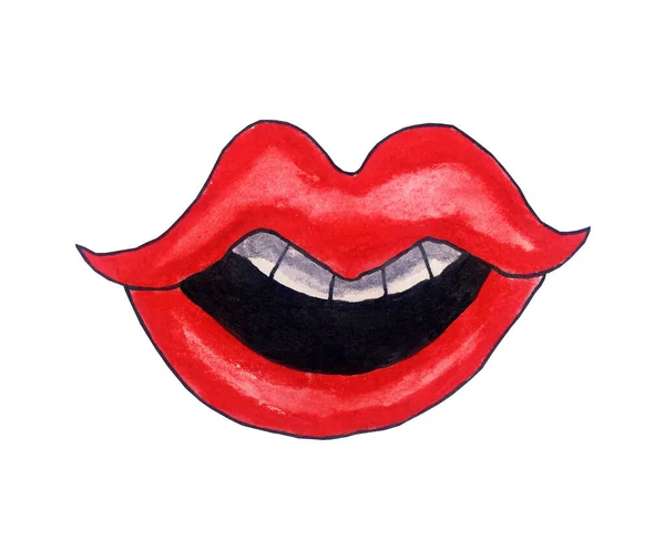 Handmade Illustration Lips — Zdjęcie stockowe