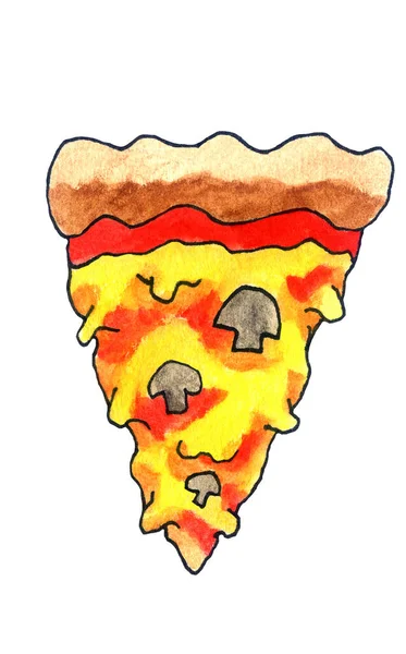 Ручная Иллюстрация Пиццы — стоковое фото