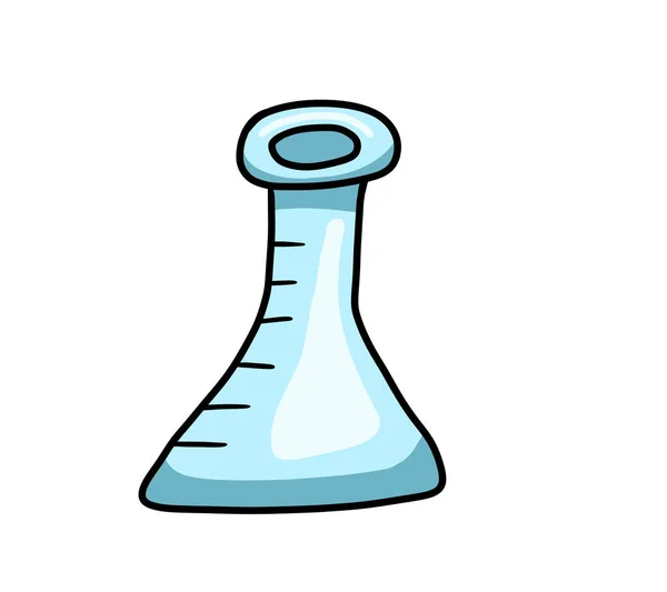 Digital illustration of a cartoon science beaker or a empty potion bottle