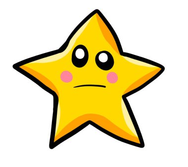 Digital illustration of a cartoon star
