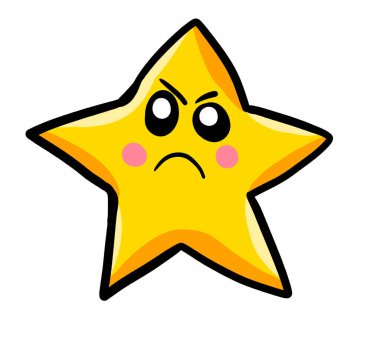 Digital illustration of a cartoon star