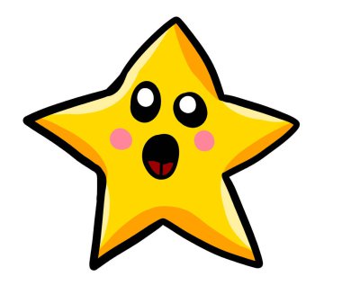 Digital illustration of a cartoon star