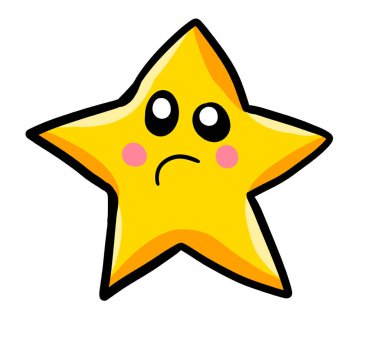 Digital illustration of a cartoon star