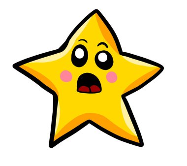Digital illustration of a cartoon star