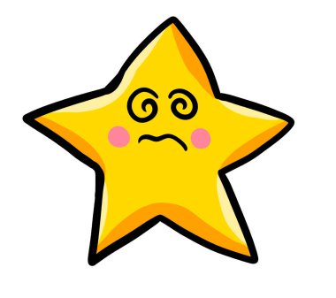 Digital illustration of a cartoon star