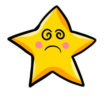 Digital illustration of a cartoon star