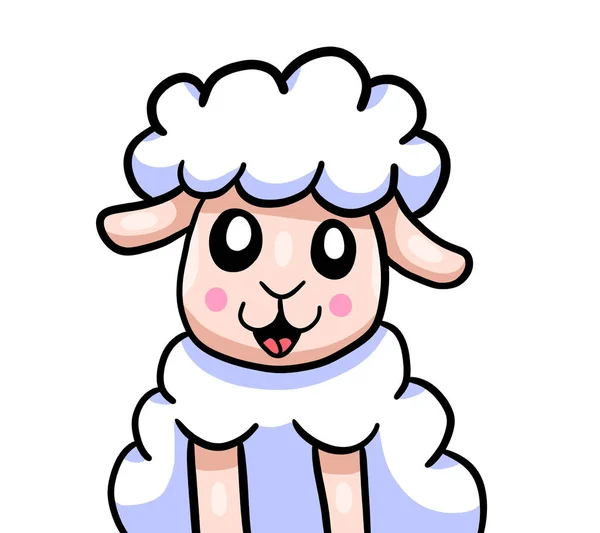 Digital illustration of a happy little sheep