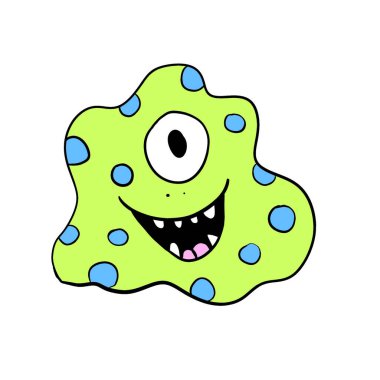 Digital illustration of a green monster