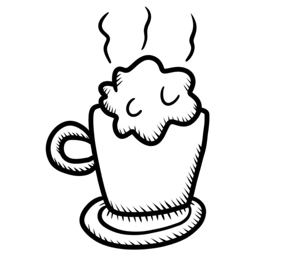 Digital illustration of a coffee mug doodle