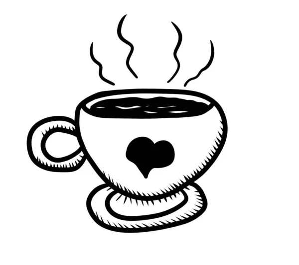 Digital illustration of a coffee mug doodle