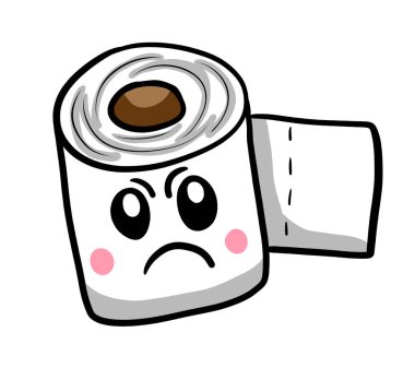 Çizgi film tuvalet kağıdının dijital çizimi