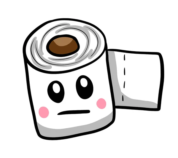 Digital Illustration Cartoon Toilet Paper — Stockfoto