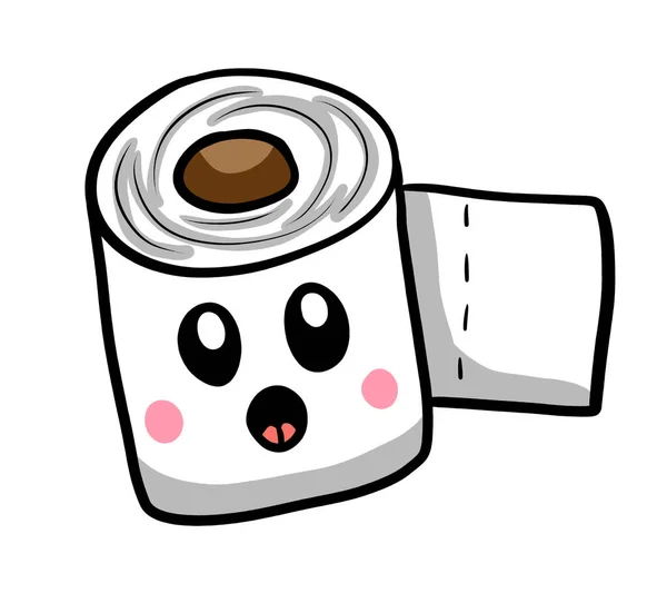 Digital Illustration Cartoon Toilet Paper — 스톡 사진