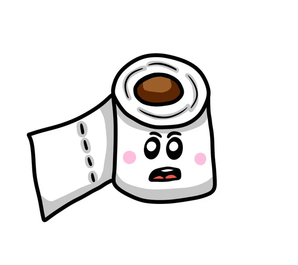 Digital Illustration Cartoon Toilet Paper — 스톡 사진