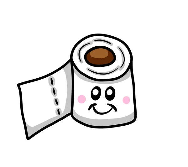 Digital Illustration Cartoon Toilet Paper — Photo