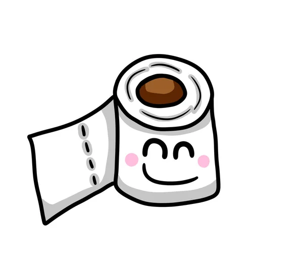 Digital Illustration Cartoon Toilet Paper —  Fotos de Stock