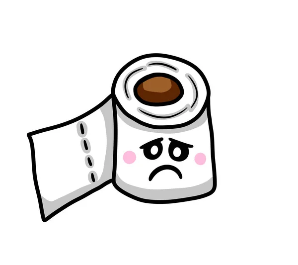 Digital Illustration Cartoon Toilet Paper — Zdjęcie stockowe