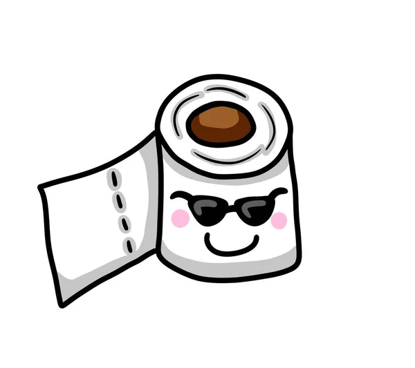 Digital Illustration Cartoon Toilet Paper — 图库照片