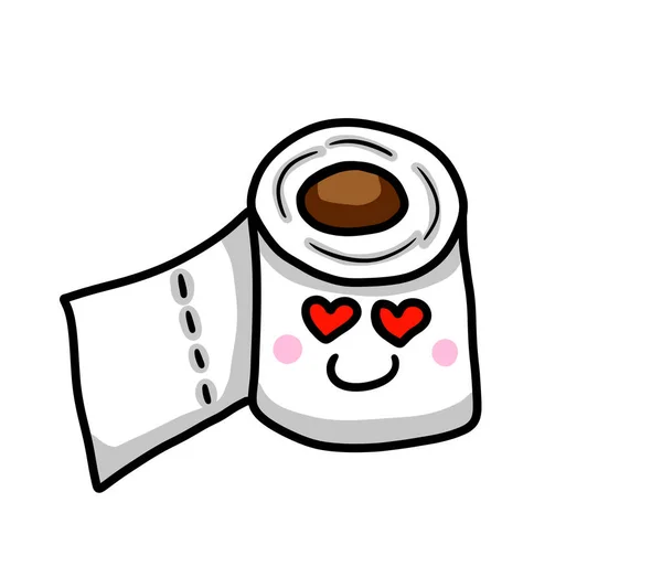 Digital Illustration Cartoon Toilet Paper — Foto Stock