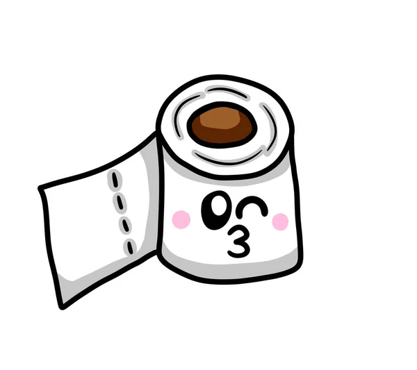 Digital Illustration Cartoon Toilet Paper — Stock fotografie