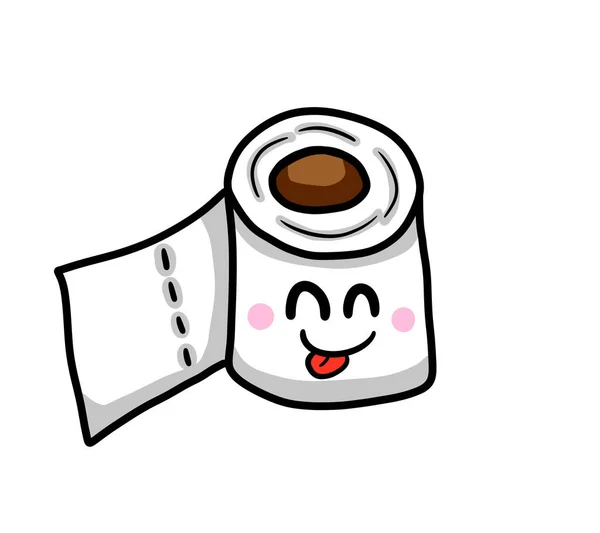 Digital Illustration Cartoon Toilet Paper — Stock fotografie