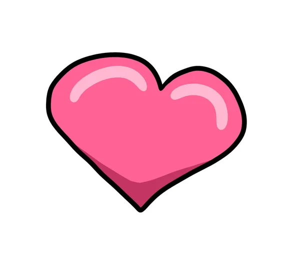 Ψηφιακή Απεικόνιση Μιας Ροζ Καρδιάς Κινουμένων Σχεδίων — Φωτογραφία Αρχείου