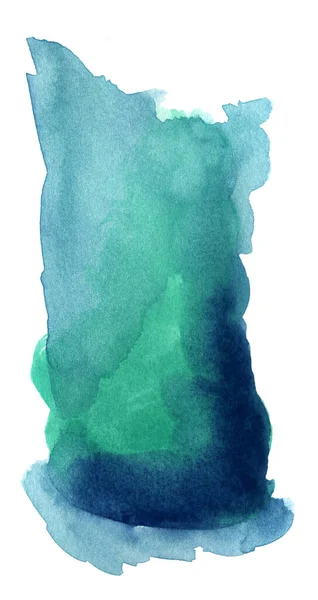 エメラルド水彩の手描きイラスト — ストック写真