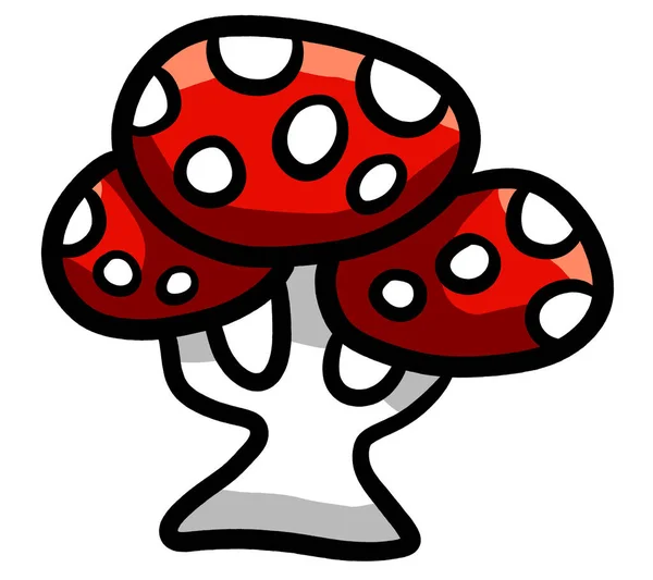 Illustration Numérique Champignon Rouge — Photo