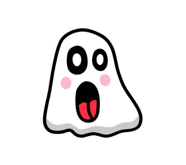 Sevimli, mutlu bir hayaletin dijital çizimi