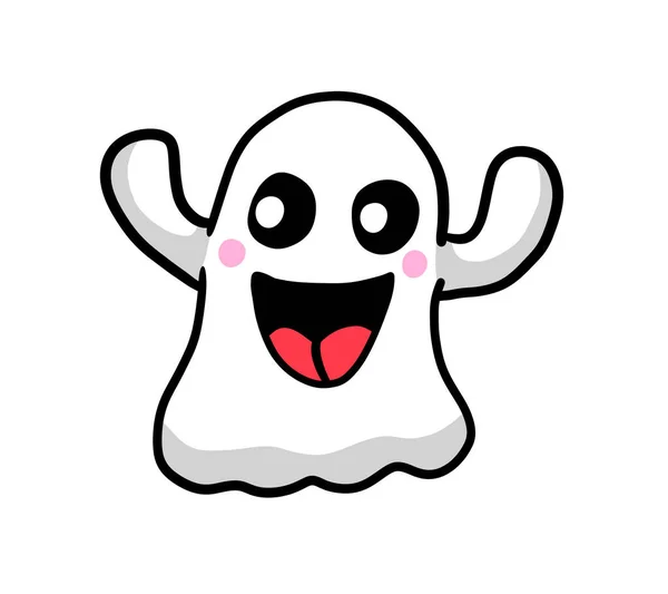 Ilustração Digital Adorável Fantasma Feliz — Fotografia de Stock