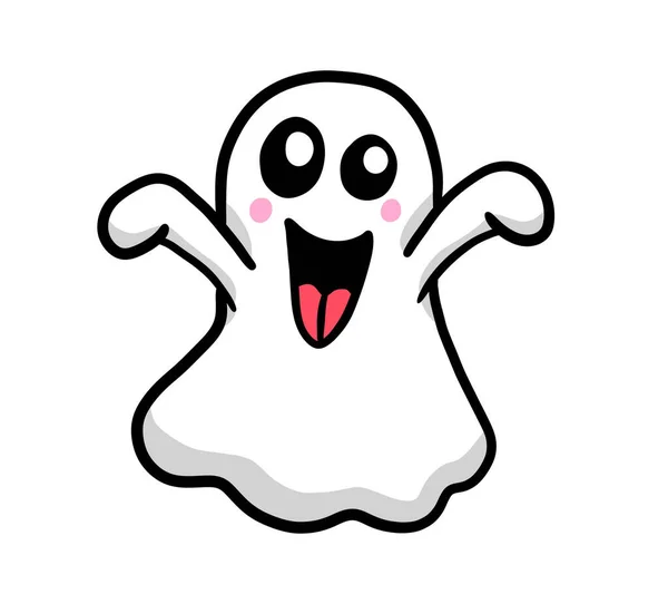 Digital Illustration Adorable Happy Ghost — 图库照片