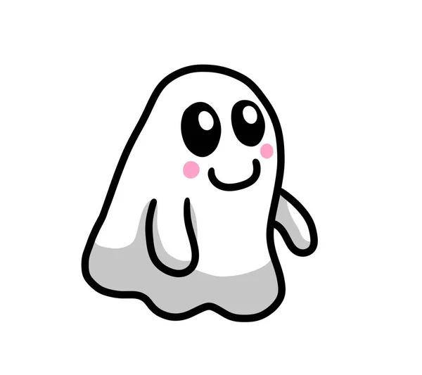 Digital Illustration Adorable Happy Ghost —  Fotos de Stock