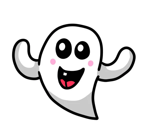 Digital Illustration Adorable Happy Ghost — ストック写真