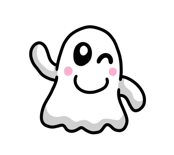 Digital Illustration Adorable Happy Ghost — Φωτογραφία Αρχείου