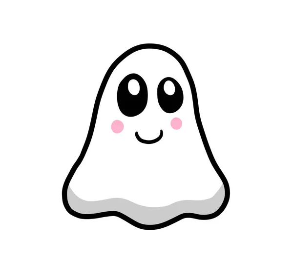 Digital Illustration Adorable Happy Ghost — Stockfoto