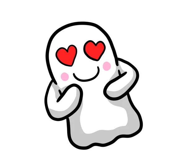 Digital Illustration Adorable Happy Ghost Love — Stock Photo, Image